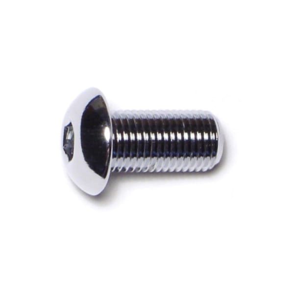 3/8"-24 Socket Head Cap Screw, Button, Chrome Plated Steel, 3/4 in Length, 10 PK